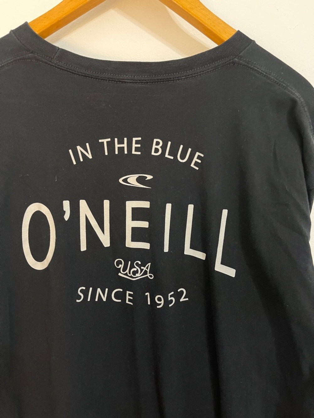 O'Neill tall  Black Crewneck Long Sleeve Tee with Chest & back Logo